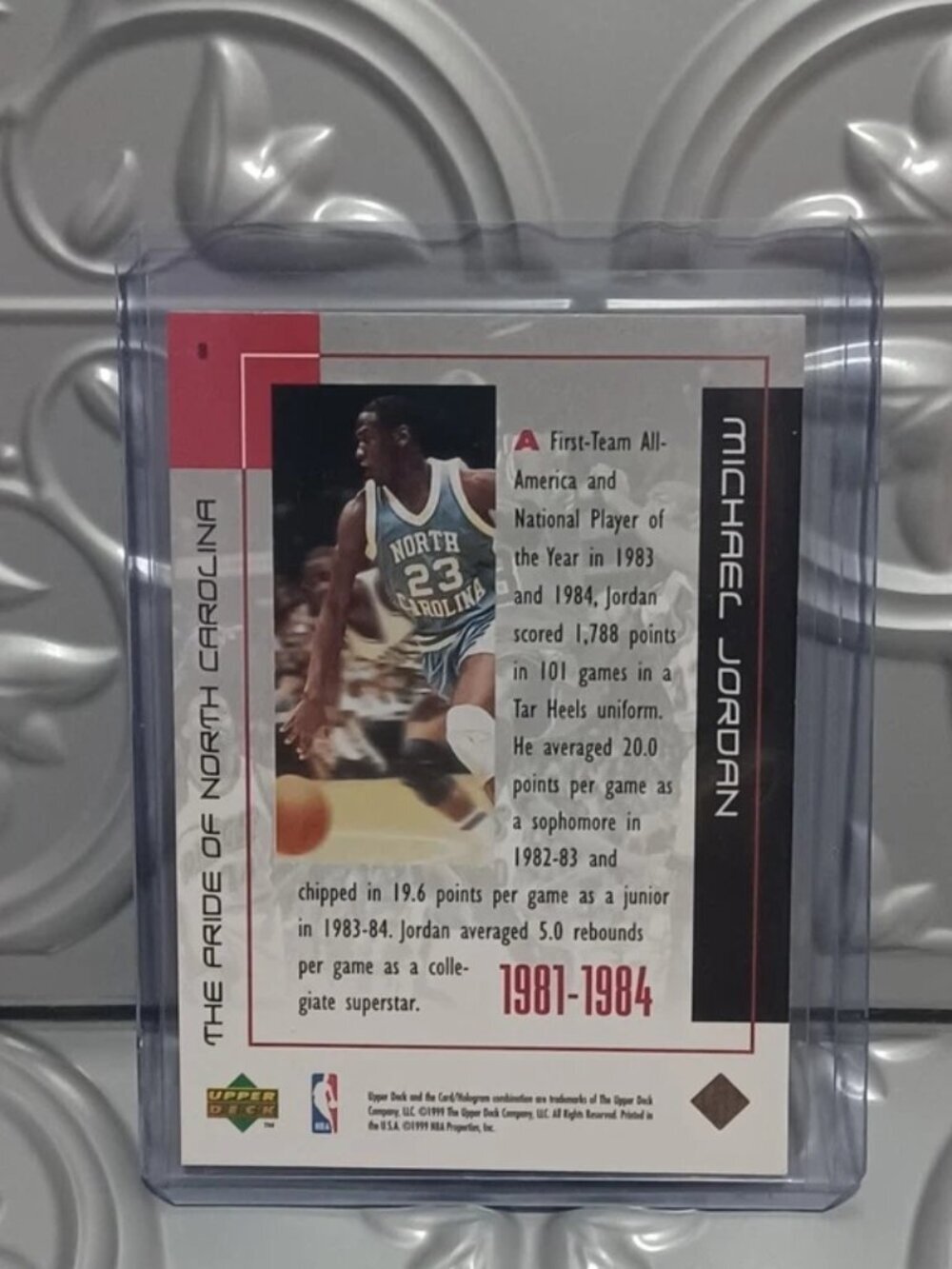 UD Michael Jordan Card RED FOIL HOLO 90’s INSERT UNC JERSEY #23 w New Mag - Picture 2 of 3